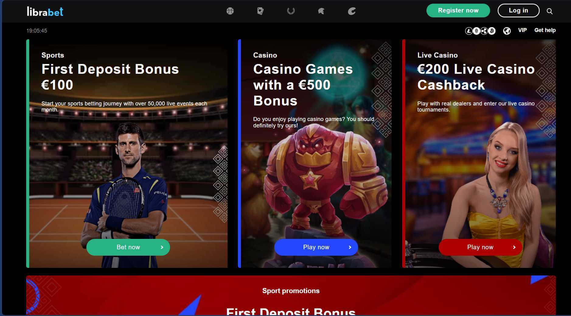 Librabet sportsbook home page as published by the operator